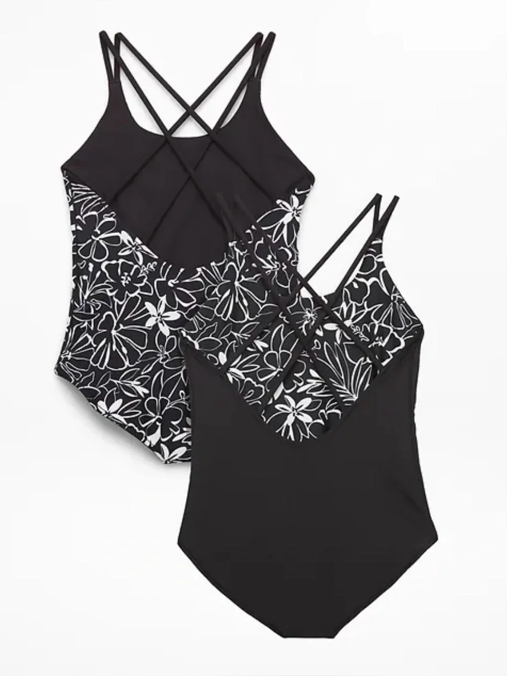 NWT Athleta Girl Reversible Strappy Soleil Floral One Piece Sz 16.
